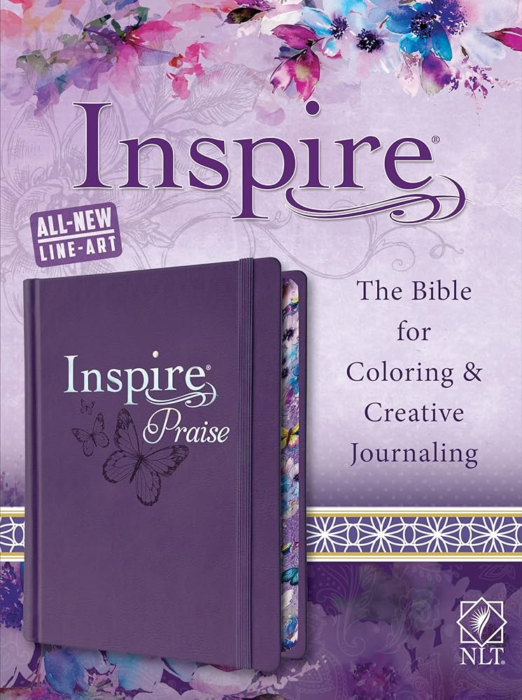 NLT Inspire Praise-Purple/Leatherboard