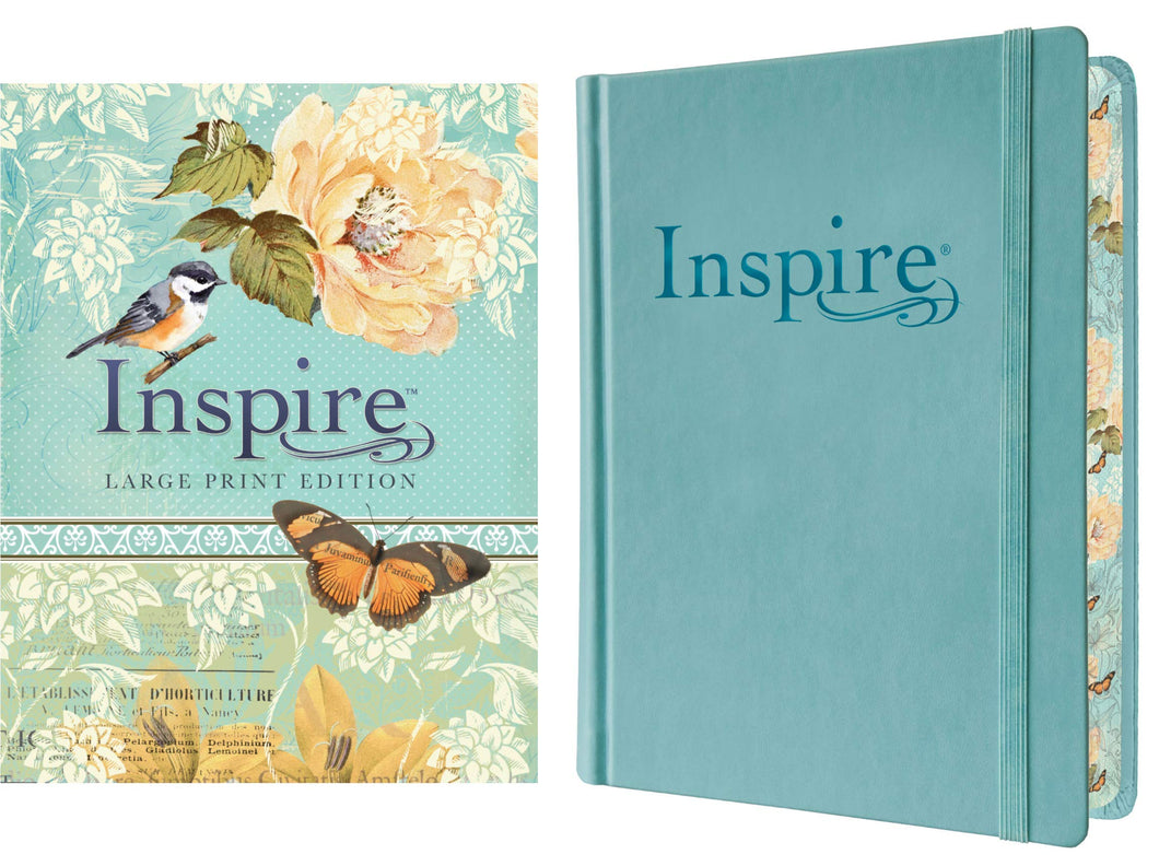 NLT Inspire Bible-Turqoise/Leatherboard