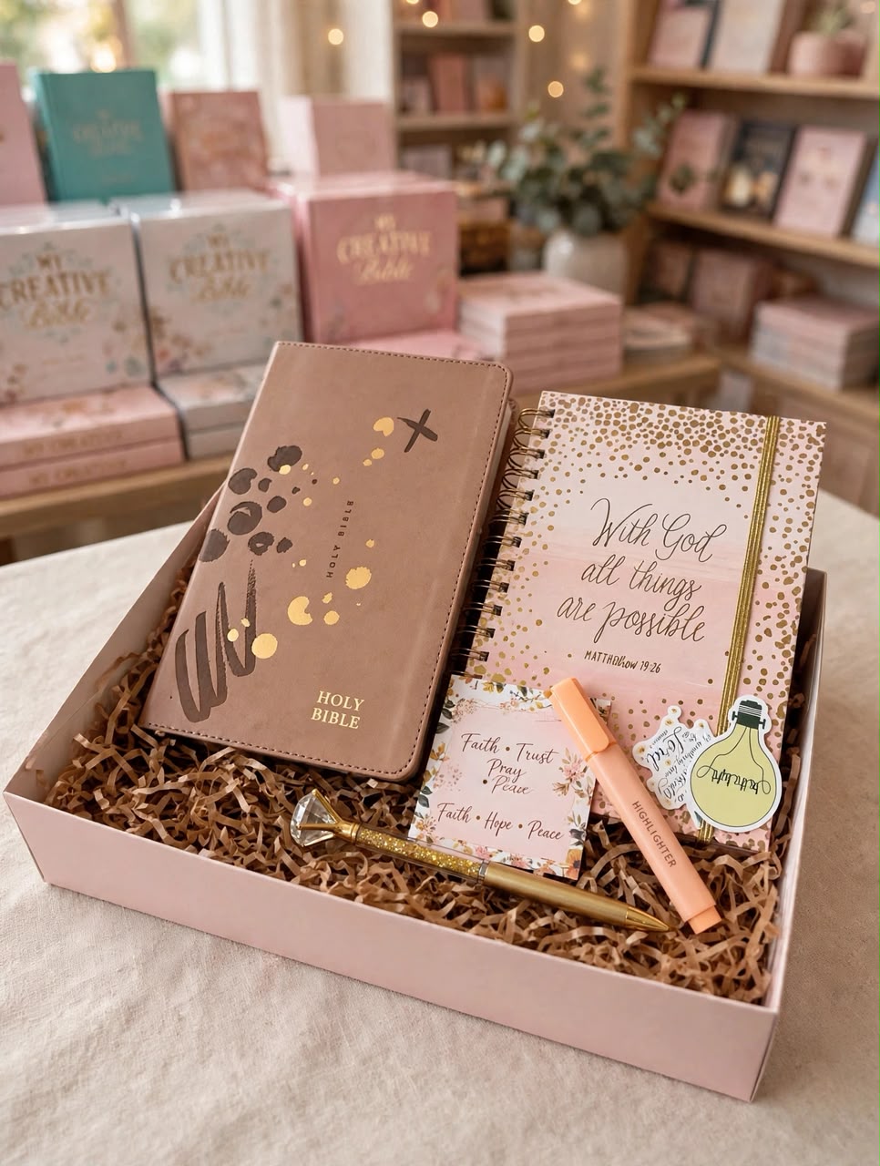 Brown NLT / With God Gift Set